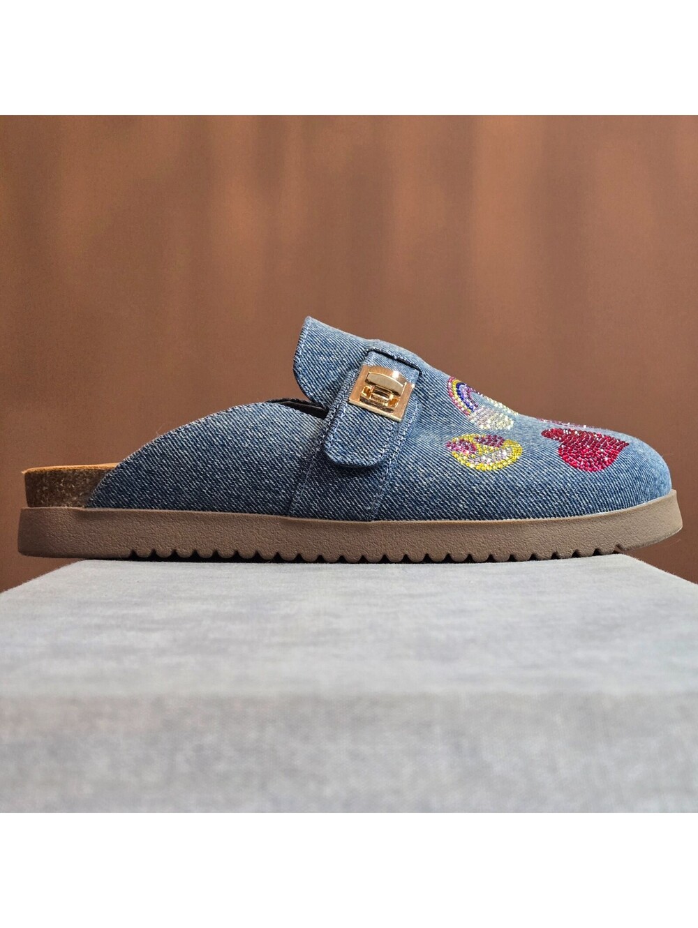 Steve Madden "Kaylyn" Denim Rhinestone Clogs (SF54930126) Youth Size 5Y